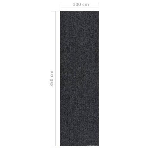 Snavsbestandig tæppeløber 100x350 cm antracitgrå