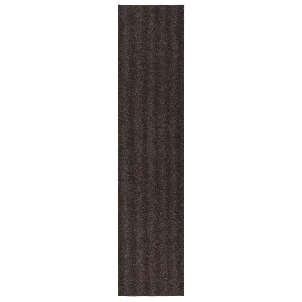 Snavsbestandig tæppeløber 100x450 cm brun