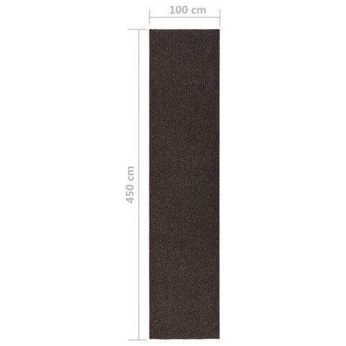 Snavsbestandig tæppeløber 100x450 cm brun
