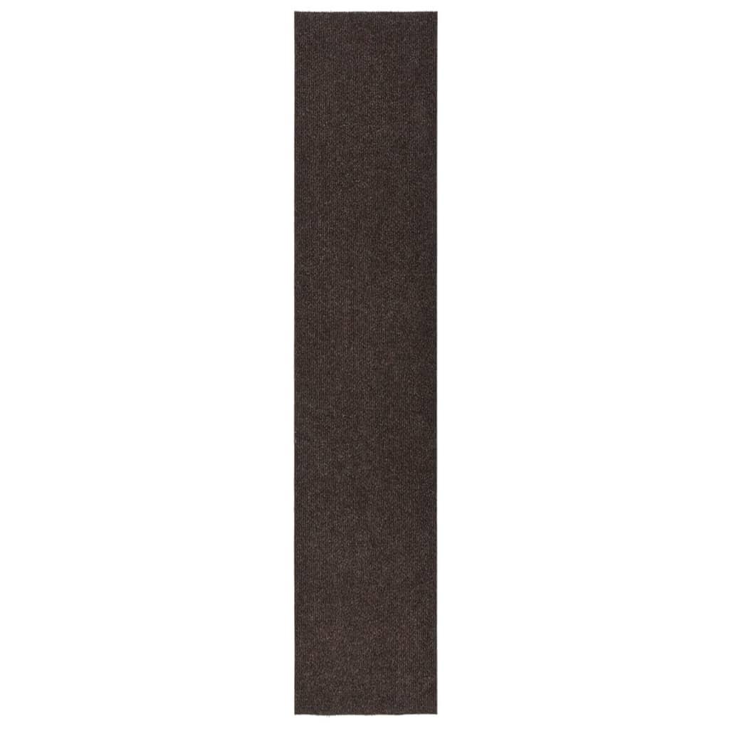 Snavsbestandig tæppeløber 100x500 cm brun