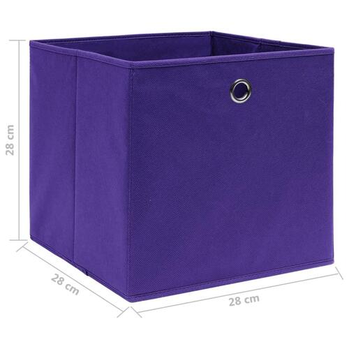 Opbevaringskasser 4 stk. ikke-vævet stof 28x28x28 cm lilla
