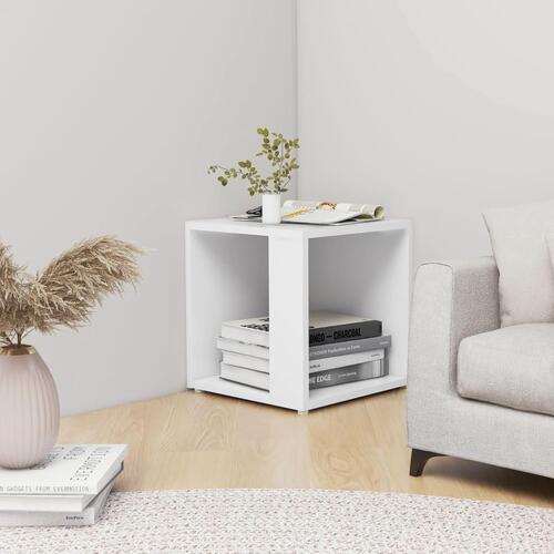 Sidebord 33x33x34,5 cm konstrueret træ hvid