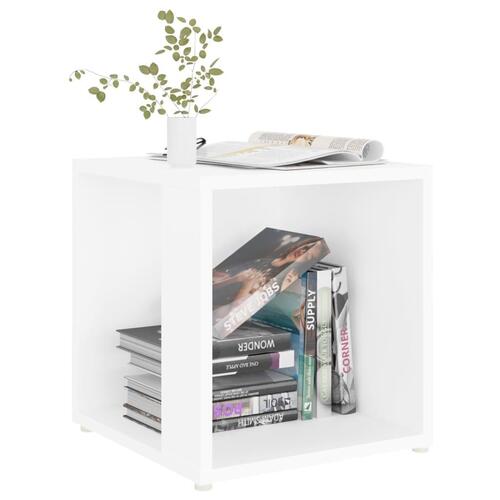 Sidebord 33x33x34,5 cm konstrueret træ hvid