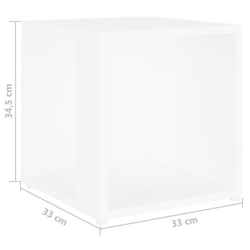 Sidebord 33x33x34,5 cm konstrueret træ hvid