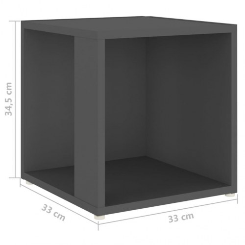Sidebord 33x33x34,5 cm spånplade grå