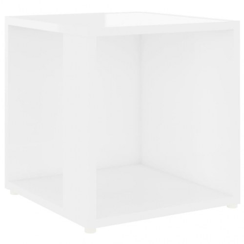 Sidebord 33x33x34,5 cm spånplade hvid højglans