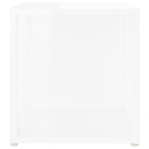 Sidebord 33x33x34,5 cm spånplade hvid højglans
