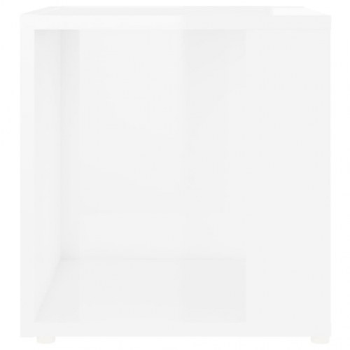 Sidebord 33x33x34,5 cm spånplade hvid højglans