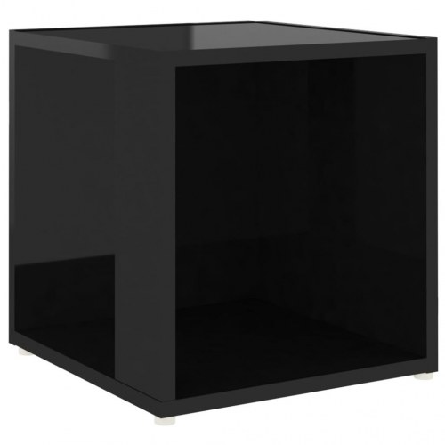 Sidebord 33x33x34,5 cm spånplade sort højglans