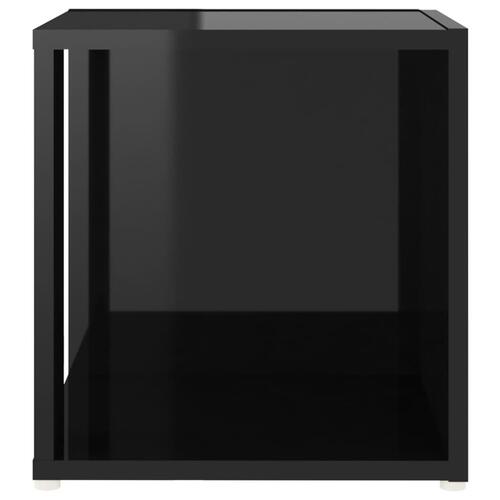 Sidebord 33x33x34,5 cm spånplade sort højglans