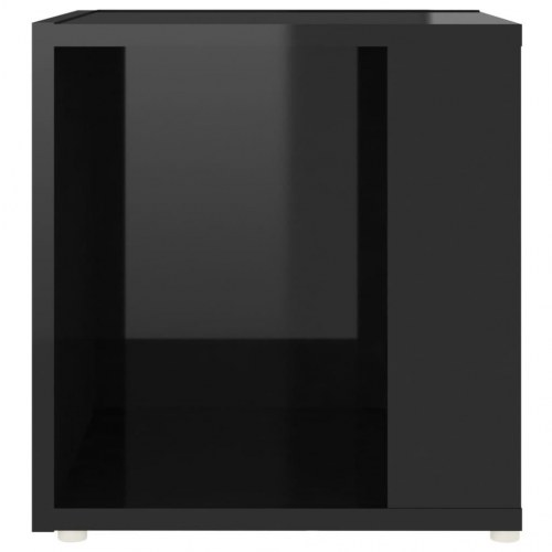 Sidebord 33x33x34,5 cm spånplade sort højglans