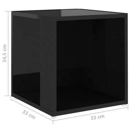Sidebord 33x33x34,5 cm spånplade sort højglans