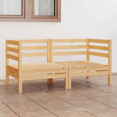 2-personers havesofa i massivt fyrretræ - modulsofa til terrasse og have