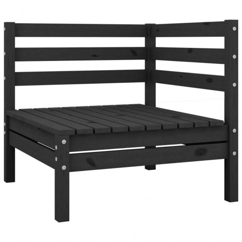 2-personers havesofa massivt fyrretræ sort