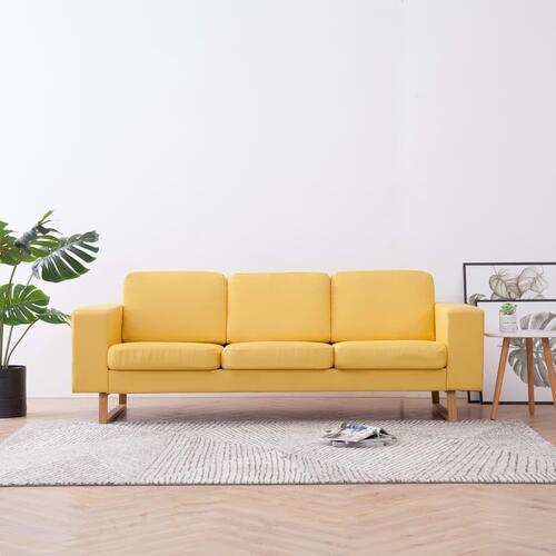 3-personers sofa i stof gul