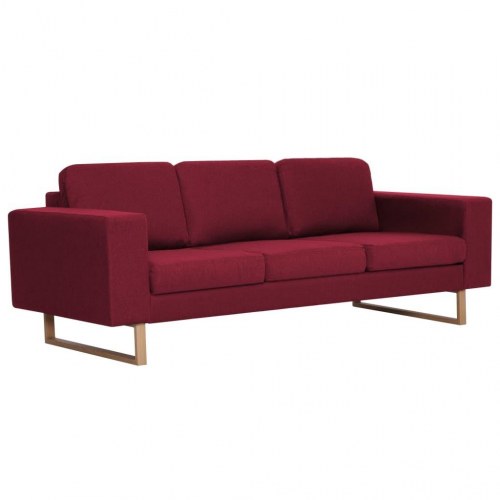 3-personers sofa i stof - vinrød, aftagelige hynder