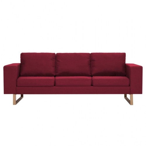 3-personers sofa i stof - vinrød, aftagelige hynder