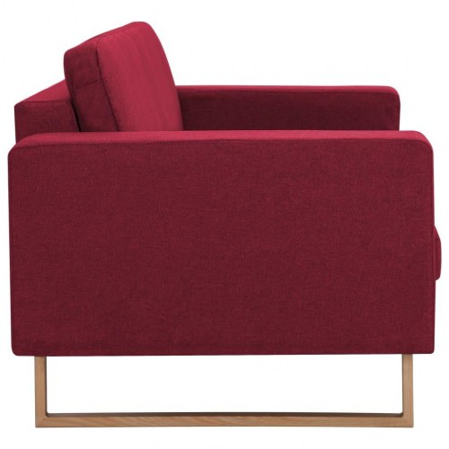 3-personers sofa i stof - vinrød, aftagelige hynder