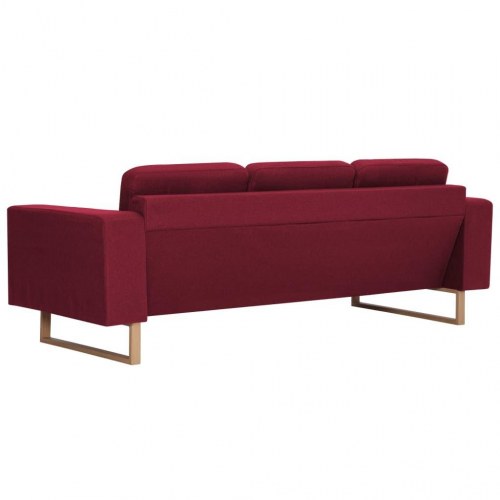 3-personers sofa i stof - vinrød, aftagelige hynder
