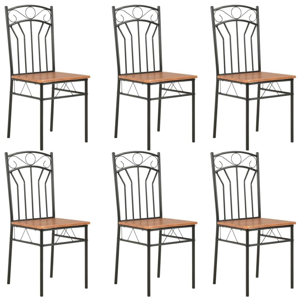 Spisebordsstole 6 stk. MDF brun