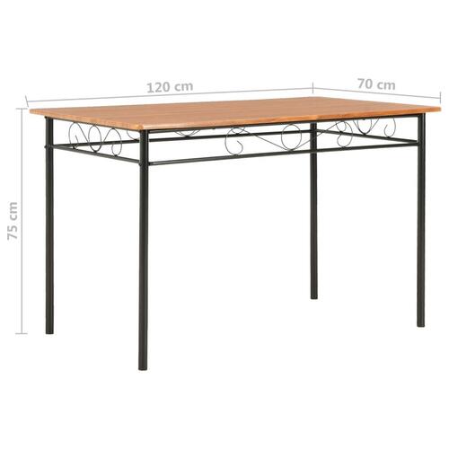 Spisebord 120 x 70 x 75 cm MDF brun