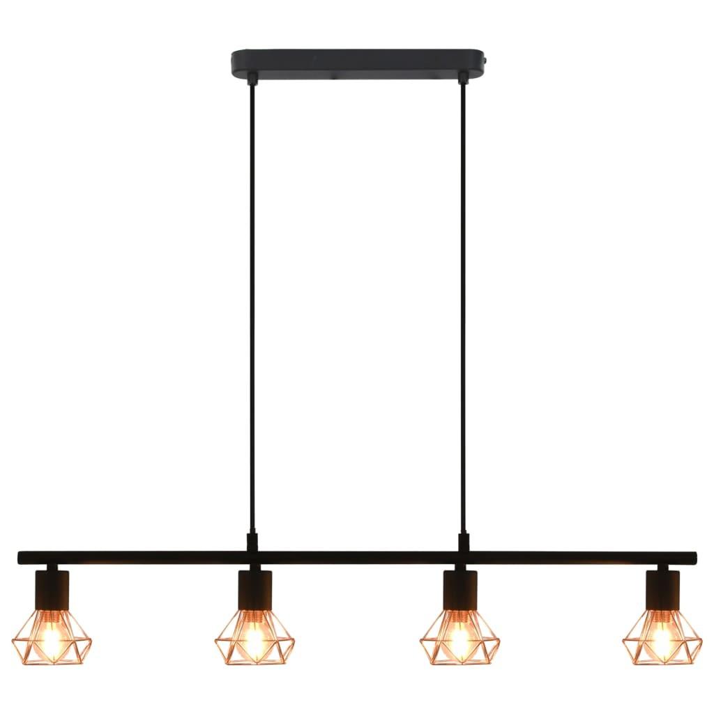 Loftlampe med glødepærer 4 W 80 cm E14 sort og kobber