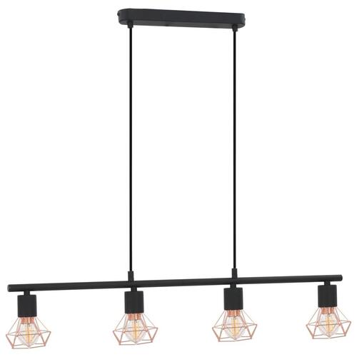 Loftlampe med glødepærer 4 W 80 cm E14 sort og kobber