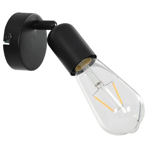 Spotlamper 2 stk. med glødepærer 2 W E27 sort