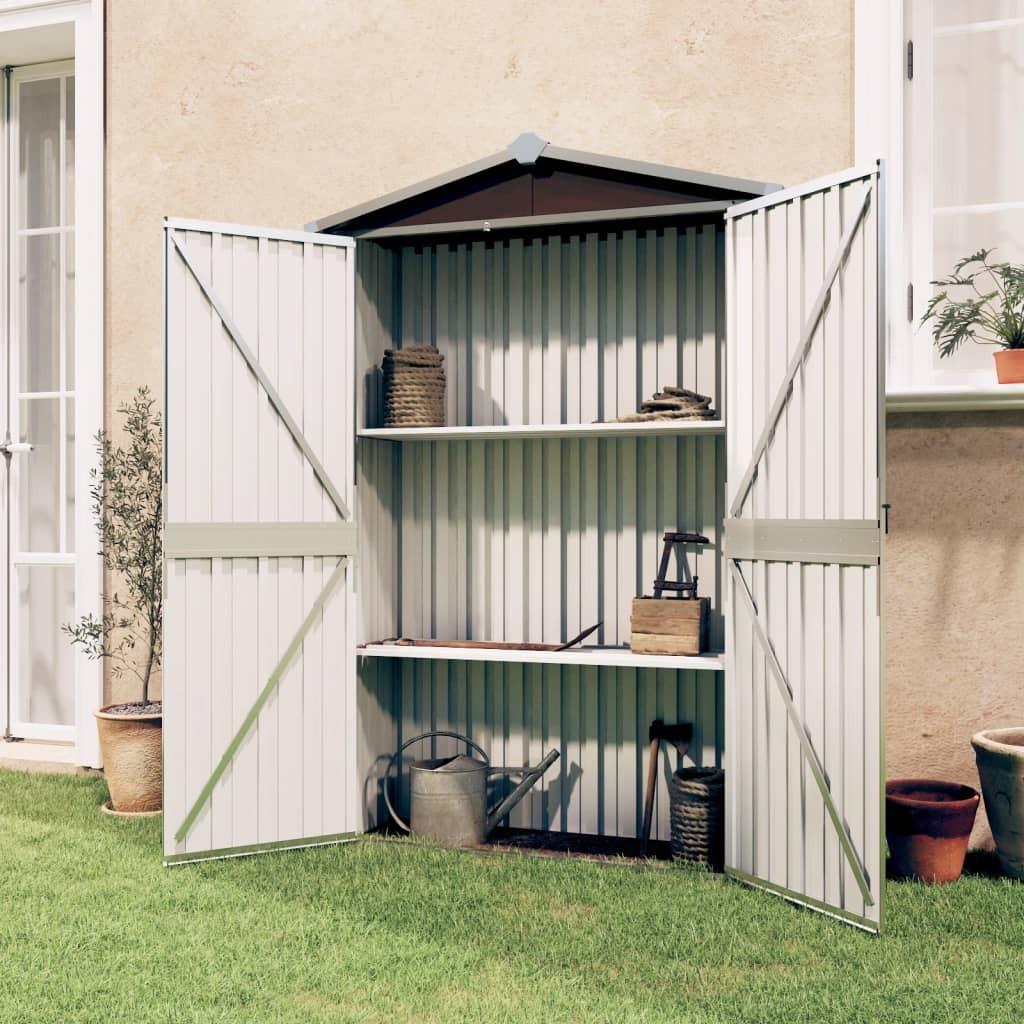 Haveskur 116×45×175 cm i galvaniseret stål - brun