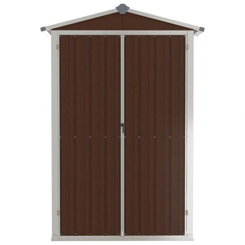 Haveskur 116×45×175 cm i galvaniseret stål - brun