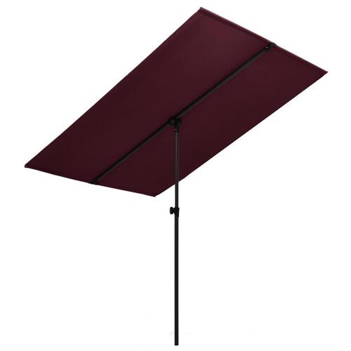 Parasol med aluminiumstang 2x1,5 m bordeauxrød