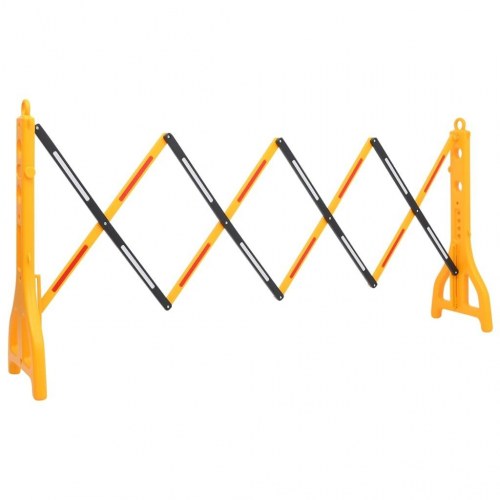 Foldbar vejafspærring 250 × 38 × 96 cm - gul/sort