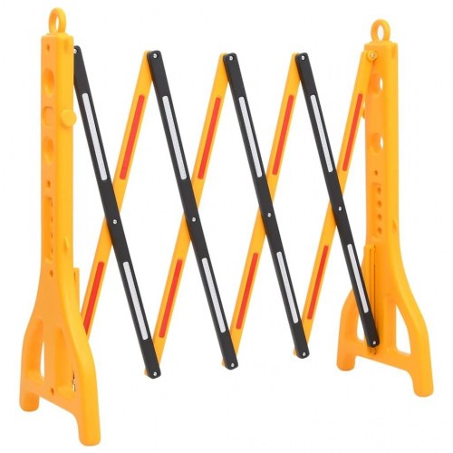 Foldbar vejafspærring 250 × 38 × 96 cm - gul/sort