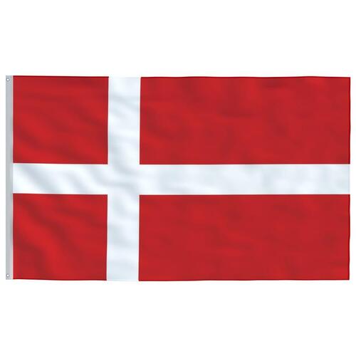 Danmark flag og flagstang 4 m aluminium