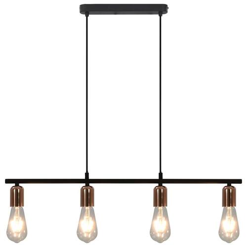 Loftlampe med glødepærer 2 W 80 cm E27 sort og kobber