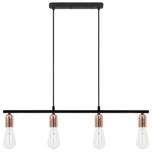 Loftlampe med glødepærer 2 W 80 cm E27 sort og kobber
