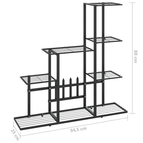 Blomsterstativ 94,5x25x88 cm metal sort