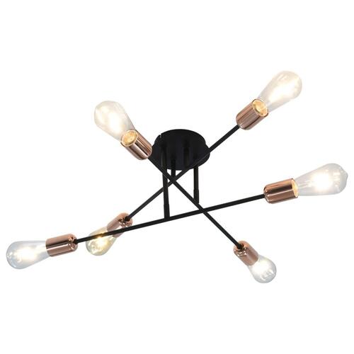 Loftlampe med glødepærer 2 W E27 sort og kobber