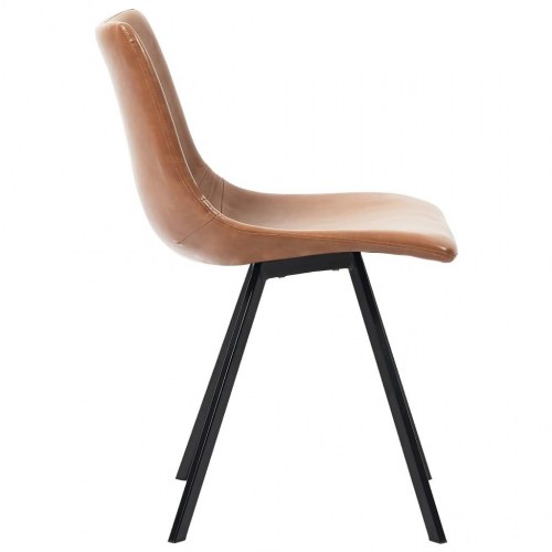 Spisebordsstole 4 stk. kunstlæder cognacfarvet