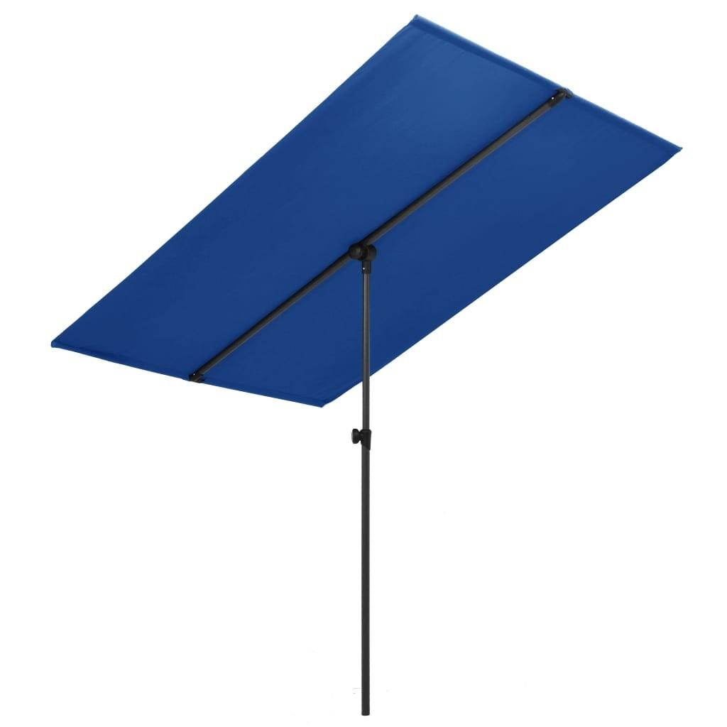 Parasol med aluminiumstang 2x1,5 m azurblå