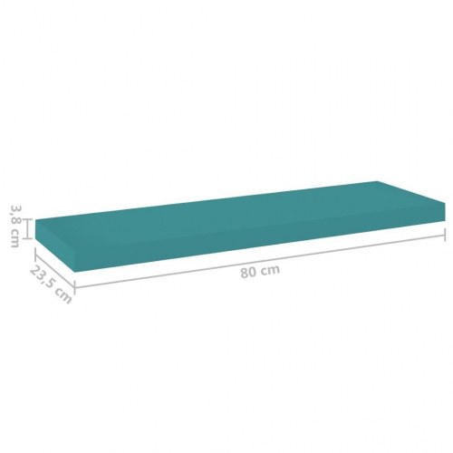 Væghylder 2 stk. 80x23,5x3,8 cm MDF blå