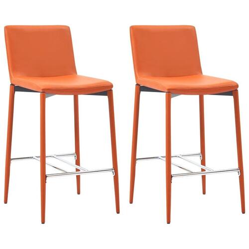 Barstole 2 stk. kunstlæder orange