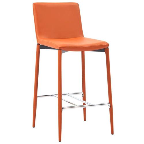 Barstole 2 stk. kunstlæder orange