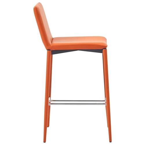 Barstole 2 stk. kunstlæder orange