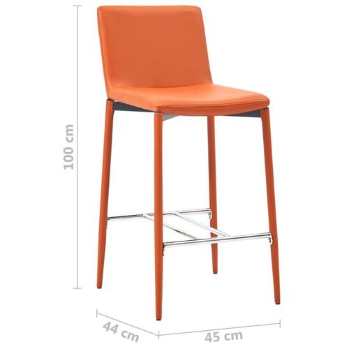 Barstole 2 stk. kunstlæder orange