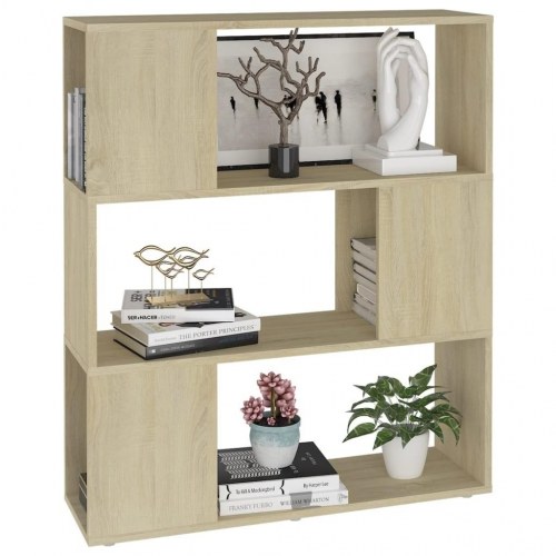 Bogreol/rumdeler 80×24×94 cm i konstrueret træ - sonoma-eg