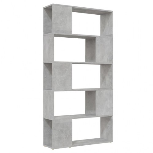 Bogreol/rumdeler i konstrueret træ - 80 × 24 × 155 cm, betongrå