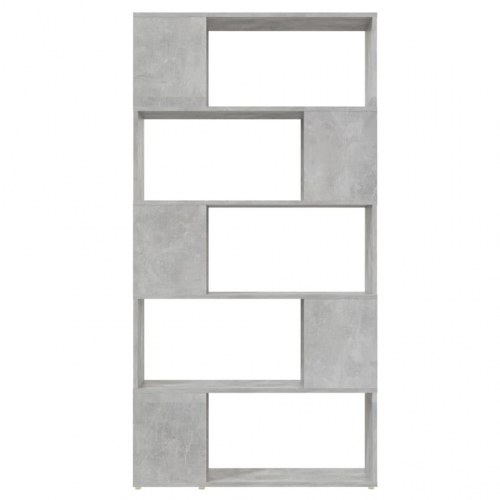 Bogreol/rumdeler i konstrueret træ - 80 × 24 × 155 cm, betongrå