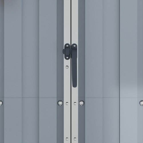 Haveskur 116×45×175 cm i galvaniseret stål - grå