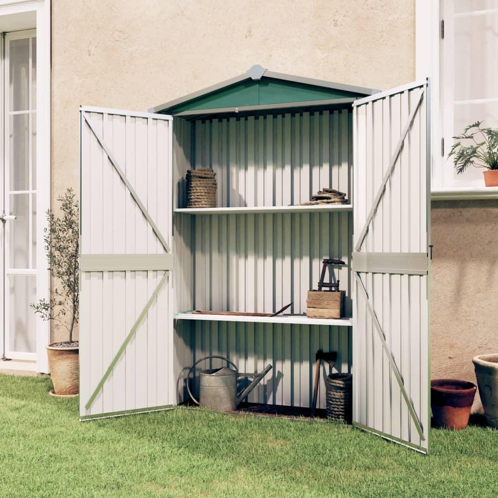 Haveskur 116x45x175 Cm Galvaniseret Stål Grøn